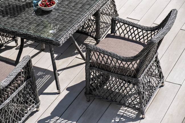 "Айриш" обеденная группа плетеная на 4 персоны, цвет графит "Айриш" обеденная группа плетеная на 4 персоны, цвет графит