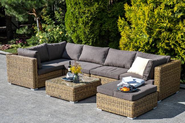 "Лунго" модуль диванный угловой с подушками, цвет соломенный (гиацинт) "Лунго" модуль диванный угловой с подушками, цвет соломенный (гиацинт)