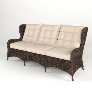 Диван "Малага Классик", из искусственного ротанга, коричневый, белый Диван "Малага Классик", из искусственного ротанга, коричневый, белый