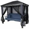 Качели -шатер 4-х местные Монреаль Премиум Делюкс (каркас серый, м/э джинс рис.нет)