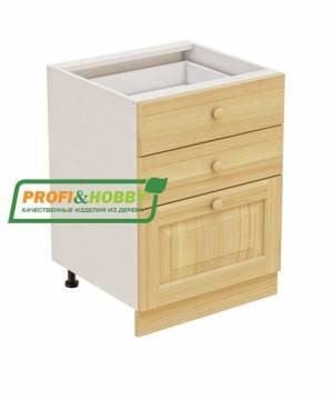 Тумба 3 ящика 600х530х720 + фасад сосна без покраски Тумба 3 ящика 600х530х720 + фасад сосна без покраски