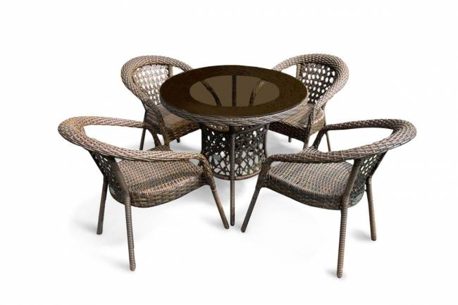 Комплект плетеной мебели МОККА FANO, темно-коричневый