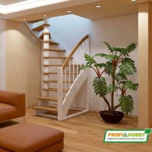 Деревянная лестница К-005м/1 под покраску Деревянная лестница К-005м/1 под покраску