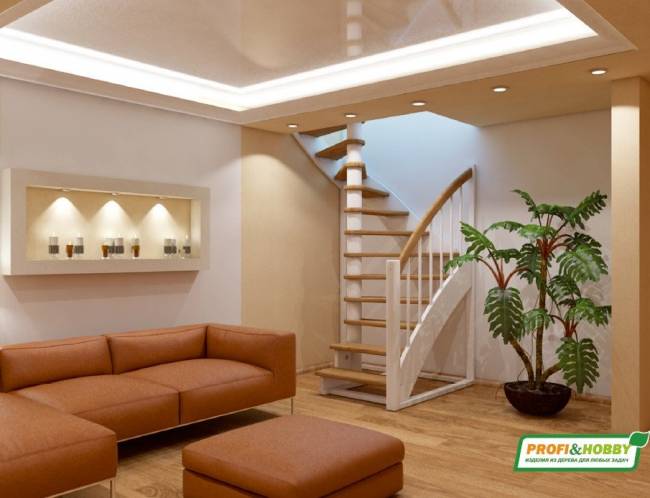 Деревянная лестница К-005м/1 под покраску