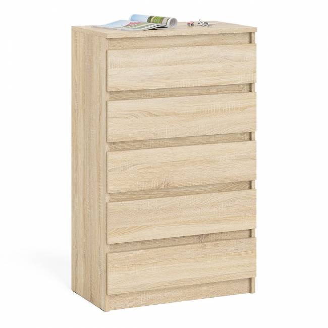 Узкий комод пять ящиков Мори МК700.5 цвет дуб сонома Узкий комод пять ящиков Мори МК700.5 цвет дуб сонома