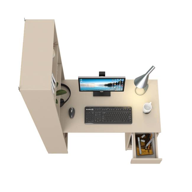 Компьютерный стол со шкафом комбинированным Лайт 10.01 цвет сатин Компьютерный стол со шкафом комбинированным Лайт 10.01 цвет сатин