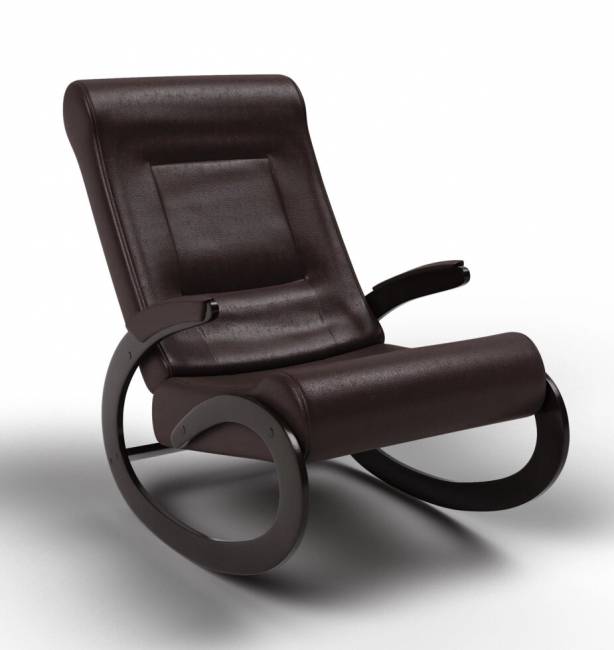 Кресло-качалка Мальта, экокожа венге