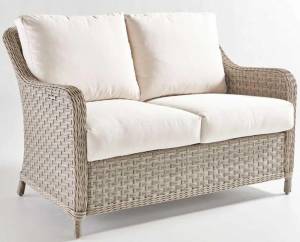 Диван 2-х местный "Кефалония" из искусственного ротанга, песочный, бежевый, молочный, белый Диван 2-х местный "Кефалония" из искусственного ротанга, песочный, бежевый, молочный, белый