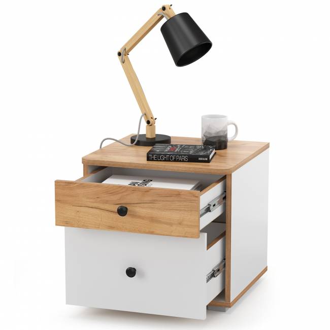 Тумба прикроватная Вуди 13.287 цвет белый премиум/дуб крафт золотой Тумба прикроватная Вуди 13.287 цвет белый премиум/дуб крафт золотой