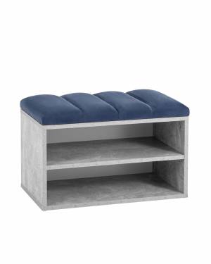 Обувница Хольст серая велюр синий Обувница Хольст серая велюр синий
