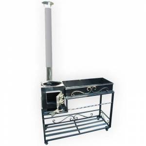 Кованый мангал с печкой "Универсальный" Кованый мангал с печкой "Универсальный"