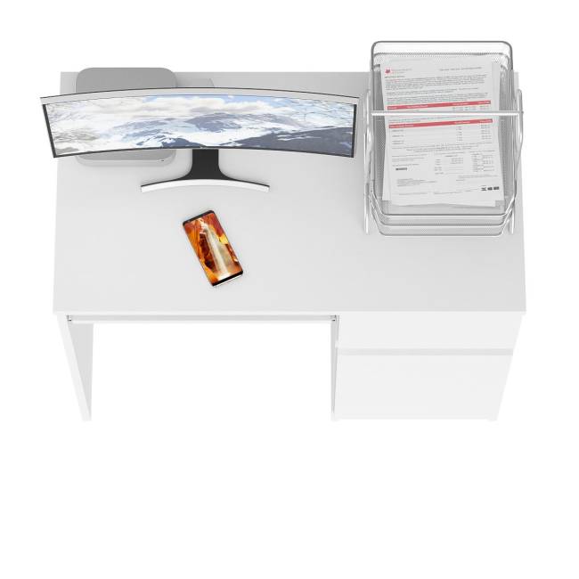 Стол компьютерный Мори МС-1 правый цвет белый