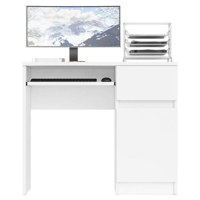 Стол компьютерный Мори МС-1 правый цвет белый