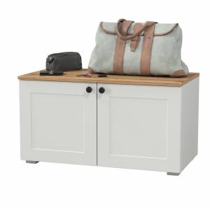 Тумба Остин 13.257 цвет белый шагрень/дуб крафт золотой