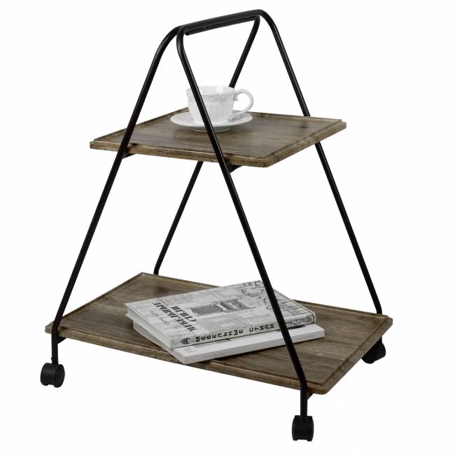 Стол сервировочный Милн черный/дуб крымский состаренный Стол сервировочный Милн черный/дуб крымский состаренный