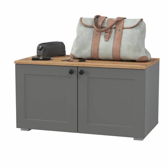 Тумба Остин 13.257 цвет серый графит/дуб крафт золотой