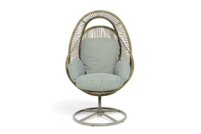 "Барселона" кресло-кокон из искусственного ротанга, цвет соломенный